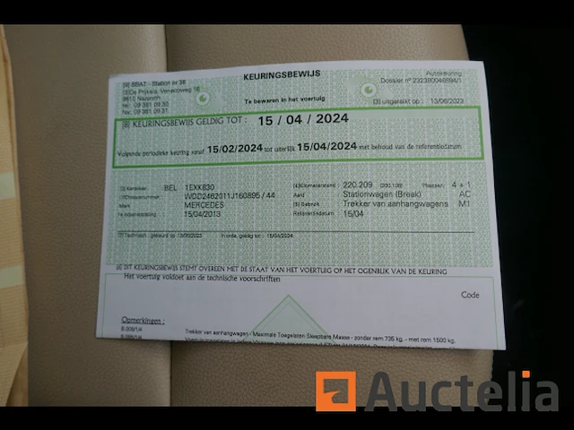 Stationwagen mercedes b 200 cdi (2013 - wdd 246 201 1j 160 895) - afbeelding 13 van  13