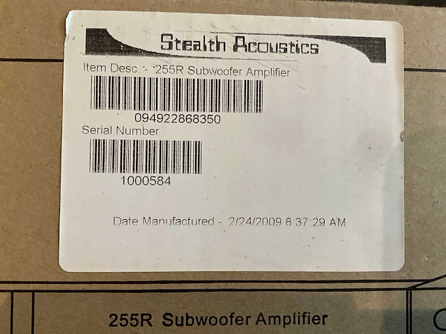 Stealth acoustics 255r amplifier subwoofer - afbeelding 3 van  7
