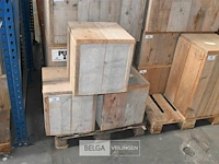Steigerhout stoeltjes afneembaar deksel 3x - afbeelding 1 van  2