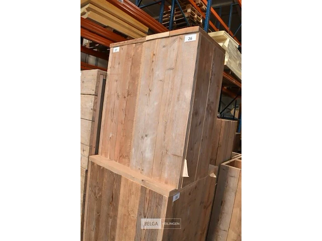 Steigerhout tafel afneembaar deksel 0,40 x 0,40 x 0,90 - afbeelding 1 van  2