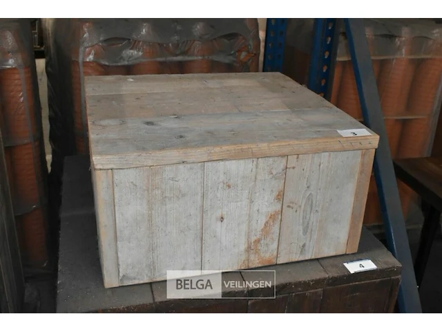 Steigerhout tafel afneembaar deksel - afbeelding 1 van  3