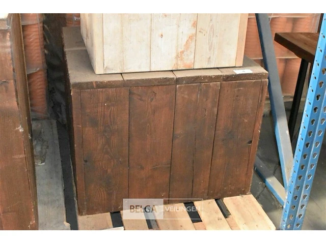 Steigerhout tafel afneembaar deksel - afbeelding 1 van  3