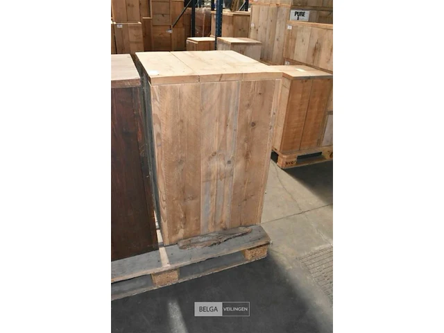 Steigerhout tafel afneembaar deksel - afbeelding 2 van  3