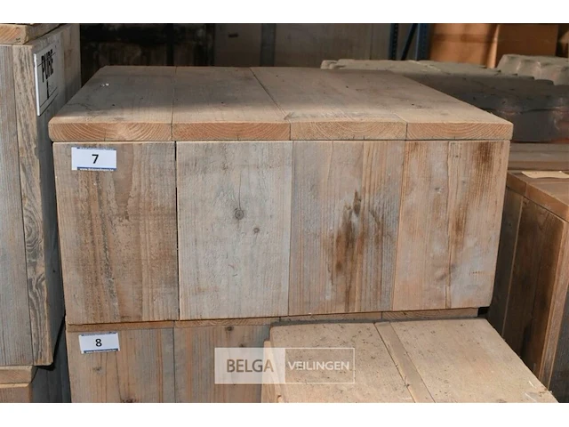 Steigerhout tafel afneembaar deksel - afbeelding 1 van  1