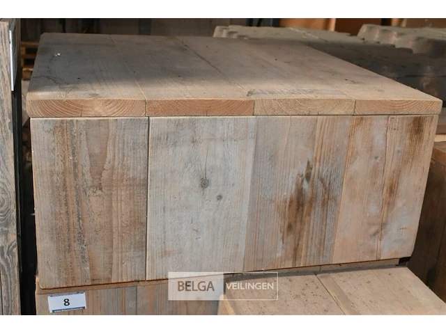 Steigerhout tafel afneembaar deksel - afbeelding 1 van  1