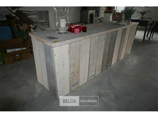 Steigerhouten barmeubel met decoratie - afbeelding 1 van  5