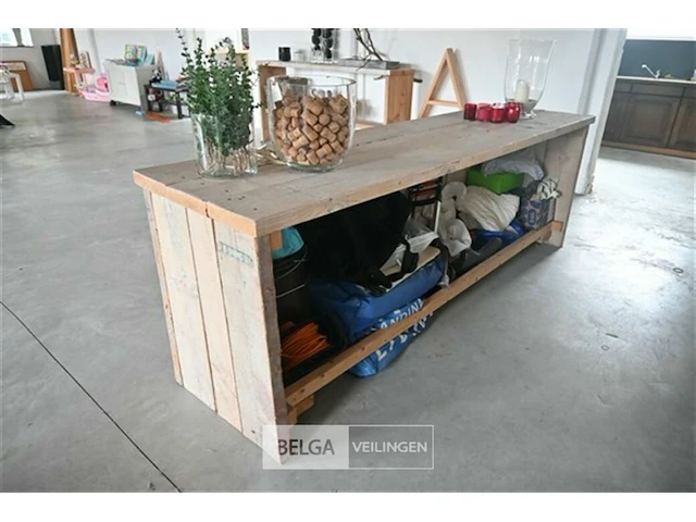 Steigerhouten barmeubel met decoratie - afbeelding 3 van  5