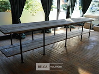 Steigerhouten rek met ijzeren frame 4m op b79 op h79 cm - afbeelding 1 van  6