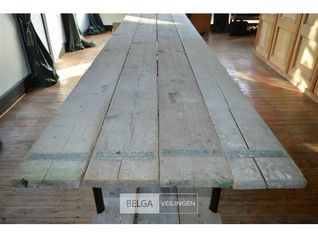 Steigerhouten rek met ijzeren frame 4m op b79 op h79 cm - afbeelding 4 van  6