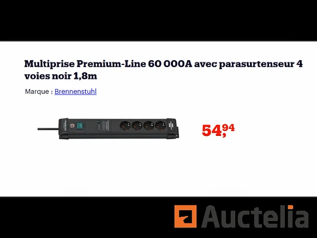 Stekkerdoos (4 stopcontacten) brennenstuhl - afbeelding 1 van  5