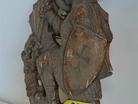 Stenen afbeelding knielende ridder h=45cm - afbeelding 3 van  5