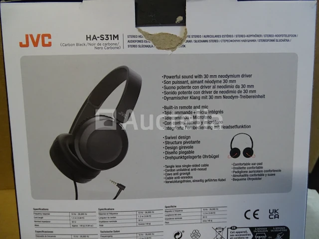 Stereo hoofdtelefoon - zwart jvc ha-s31m - afbeelding 2 van  2