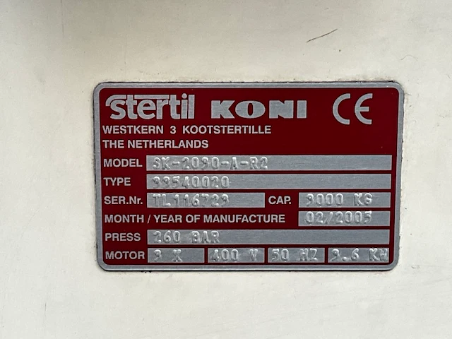 Stertil koni 2-koloms hefbrug sk-2030-a-r2 - afbeelding 4 van  6
