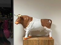 Stier h69cm x l110cm bruin/wit - afbeelding 2 van  2