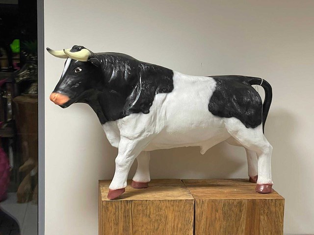 Stier h69cm x l110cm zwart/wit - afbeelding 2 van  2