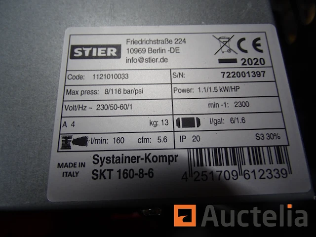 Stier skt 160-8-6 compressor in zijn systainer - afbeelding 4 van  6