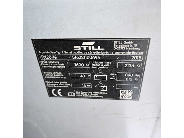 Still - 2018 - rx20-16 - vorkheftruck - afbeelding 7 van  17