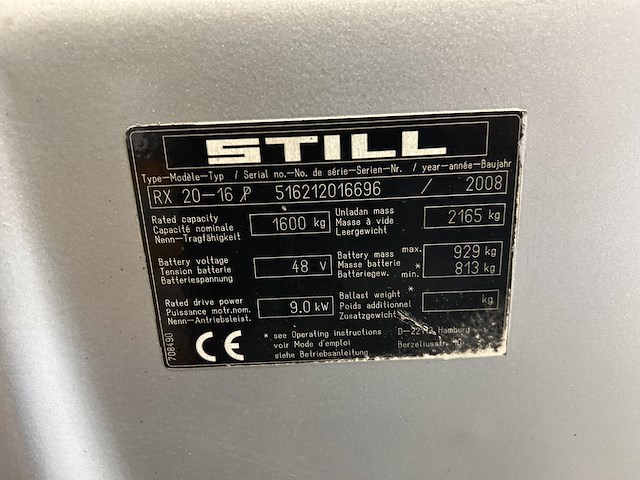 Still rx20-16p elektrische heftruck - afbeelding 5 van  16