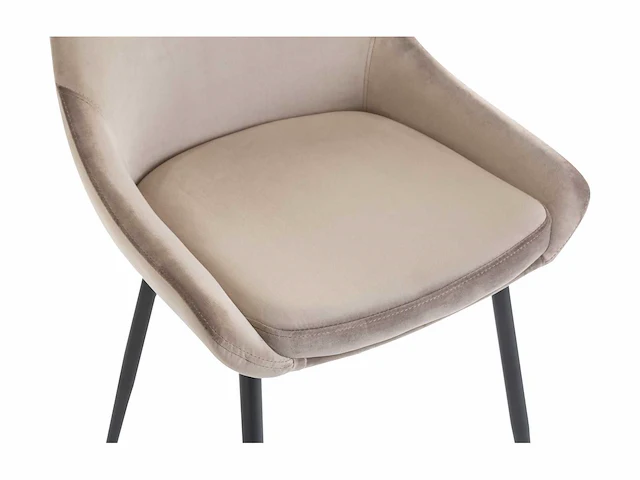 Stoel - fluweel en zwart metaal - taupe (x4) - afbeelding 6 van  7
