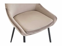 Stoel - fluweel en zwart metaal - taupe (x4) - afbeelding 6 van  7