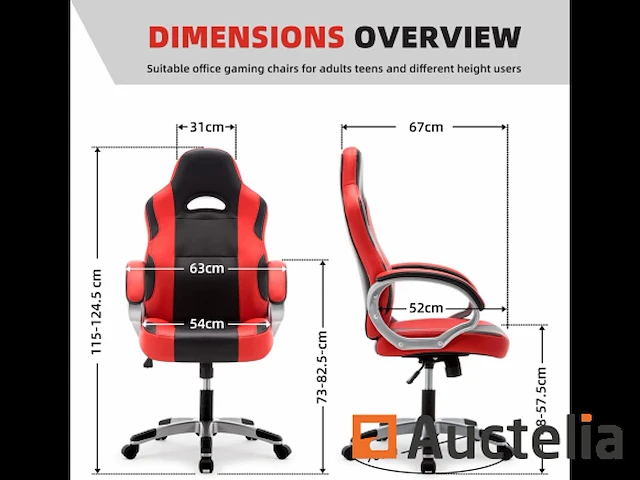 Stoel gaming, zetel ergonomische pu-gamer - afbeelding 1 van  8