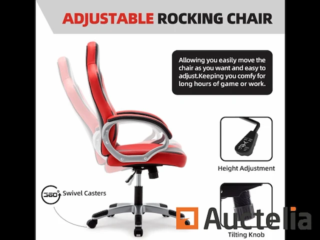 Stoel gaming, zetel ergonomische pu-gamer - afbeelding 4 van  8