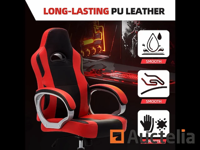 Stoel gaming, zetel ergonomische pu-gamer - afbeelding 8 van  8
