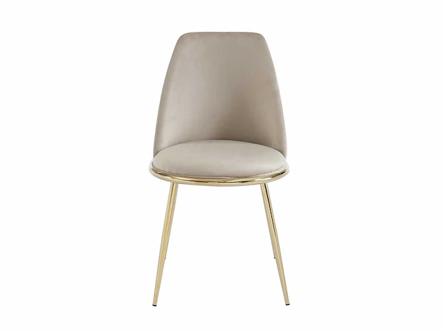 Stoel in fluweel en goudkleurig metaal - beige - pascal morabito (x4) - afbeelding 3 van  8
