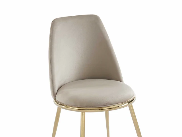 Stoel in fluweel en goudkleurig metaal - beige - pascal morabito (x4) - afbeelding 5 van  8