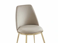Stoel in fluweel en goudkleurig metaal - beige - pascal morabito (x4) - afbeelding 5 van  8