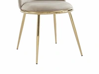 Stoel in fluweel en goudkleurig metaal - beige - pascal morabito (x4) - afbeelding 6 van  8