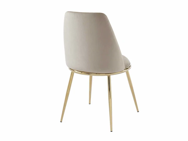Stoel in fluweel en goudkleurig metaal - beige - pascal morabito (x4) - afbeelding 8 van  8
