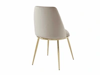 Stoel in fluweel en goudkleurig metaal - beige - pascal morabito (x4) - afbeelding 8 van  8
