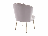 Stoel in fluweel en verguld staal - beige - pascal morabito (x4) - afbeelding 5 van  9