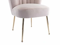 Stoel in fluweel en verguld staal - beige - pascal morabito (x4) - afbeelding 8 van  9