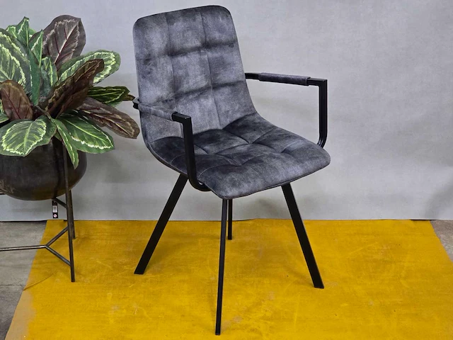 Stoel lucca black velvet (4x) - afbeelding 1 van  7
