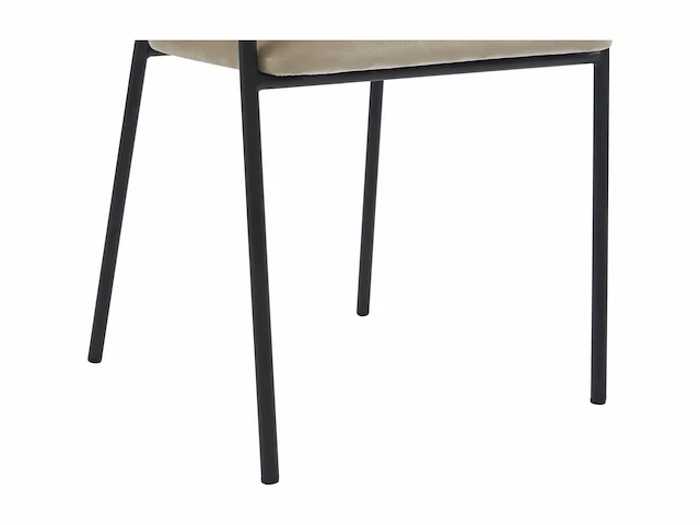 Stoel met armleuningen - fluweel en zwart metaal - beige - pascal morabito (x4) - afbeelding 6 van  8