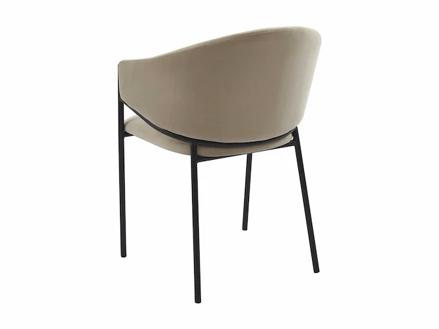 Stoel met armleuningen - fluweel en zwart metaal - beige - pascal morabito (x4) - afbeelding 8 van  8