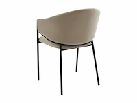 Stoel met armleuningen - fluweel en zwart metaal - beige - pascal morabito (x4) - afbeelding 8 van  8