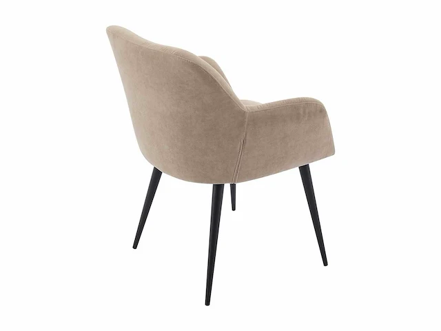 Stoel met armleuningen in stof en zwart metaal - beige (x6) - afbeelding 7 van  8