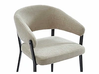 Stoel met armleuningen in stof en zwart metaal - beige - afbeelding 5 van  8