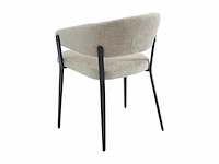 Stoel met armleuningen in stof en zwart metaal - beige - afbeelding 8 van  8