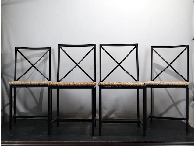 Stoel met rotan zitting (x4) - afbeelding 1 van  5