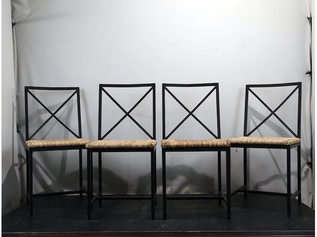 Stoel met rotan zitting (x4) - afbeelding 1 van  6