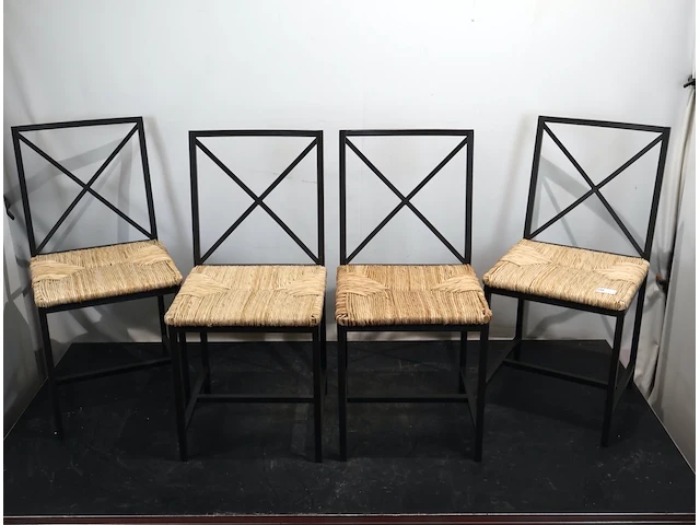 Stoel met rotan zitting (x4) - afbeelding 2 van  6