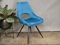 Stoel pitt swivel180 blue velvet (4x) - afbeelding 1 van  8