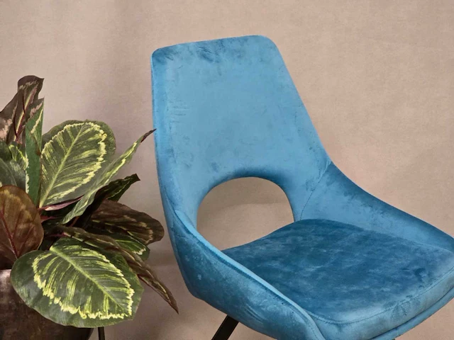 Stoel pitt swivel180 blue velvet (4x) - afbeelding 2 van  8