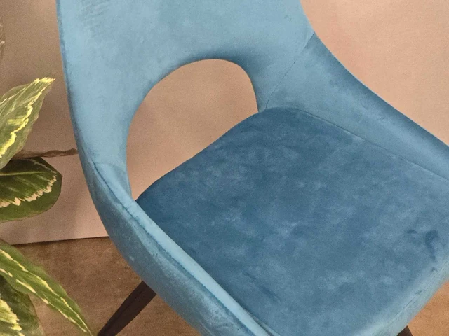 Stoel pitt swivel180 blue velvet (4x) - afbeelding 4 van  8