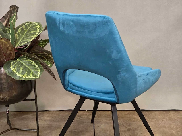 Stoel pitt swivel180 blue velvet (4x) - afbeelding 5 van  8