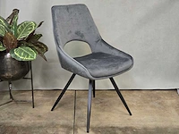 Stoel pitt swivel180 grey velvet (4x) - afbeelding 1 van  8